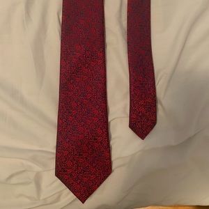 Zegna red and black tie